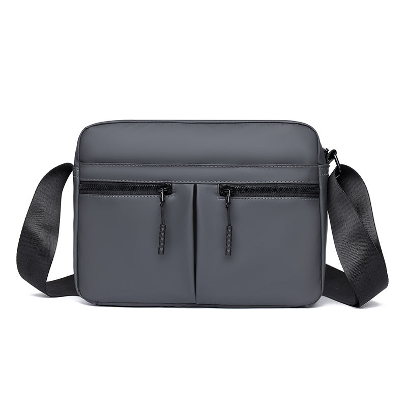 Schlanke Utility Crossbody Bag mit doppeltem Reißverschluss Brehn