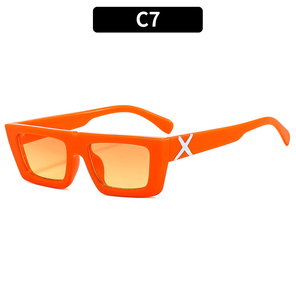 Retro-inspirierte rechteckige Sonnenbrille