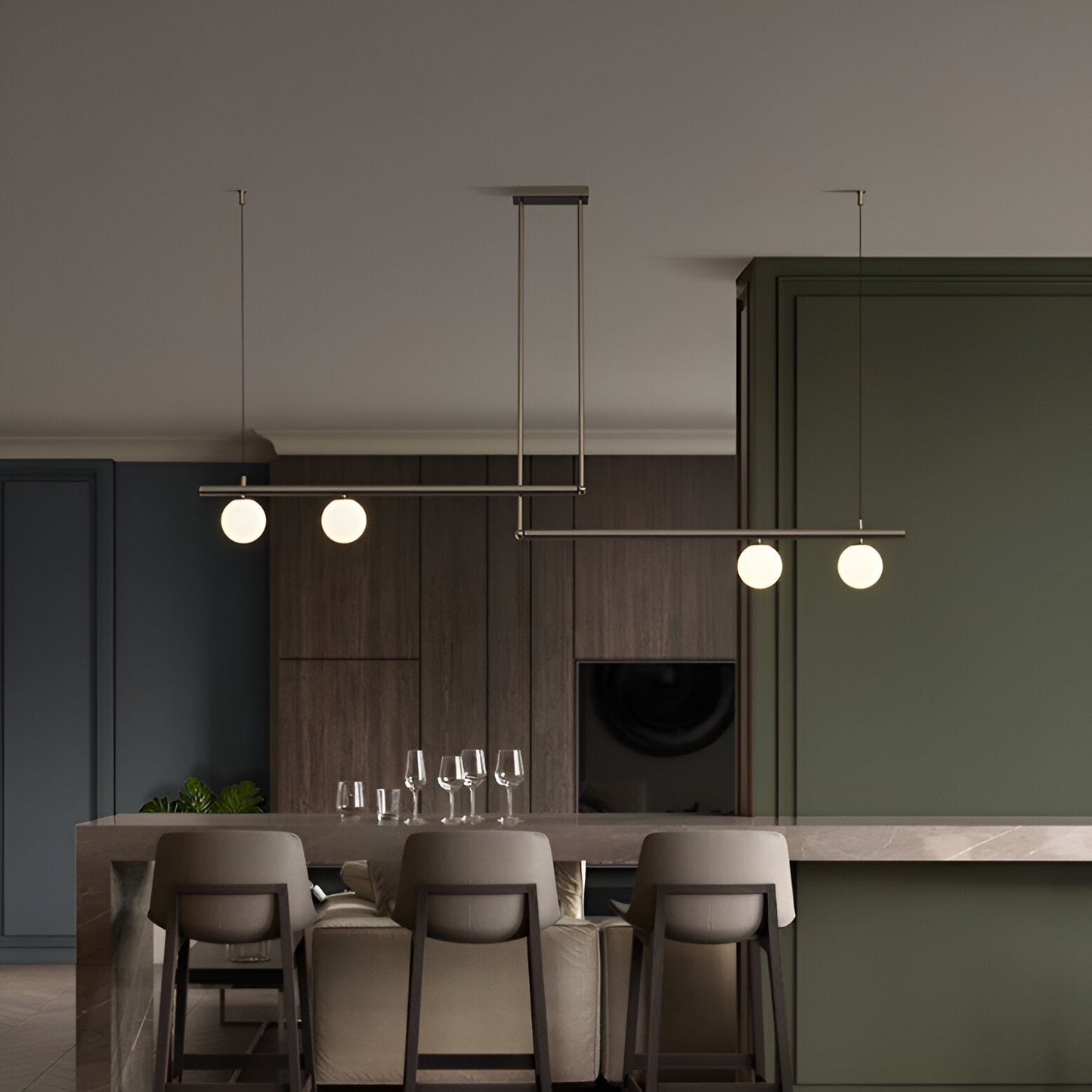 Brehn | Nordic Glass Linear Luxus Pendelleuchte