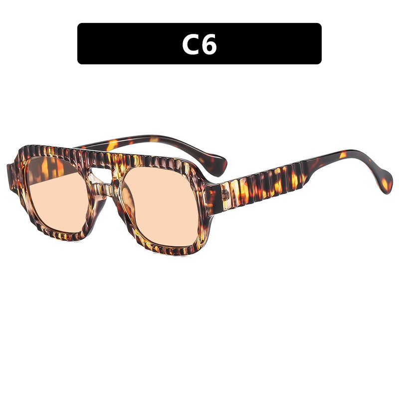 Damen geometrische Sonnenbrille mit raffiniertem Strukturdesign Brehn