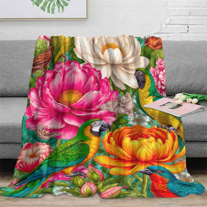 Blumenmuster Fleece-Decke