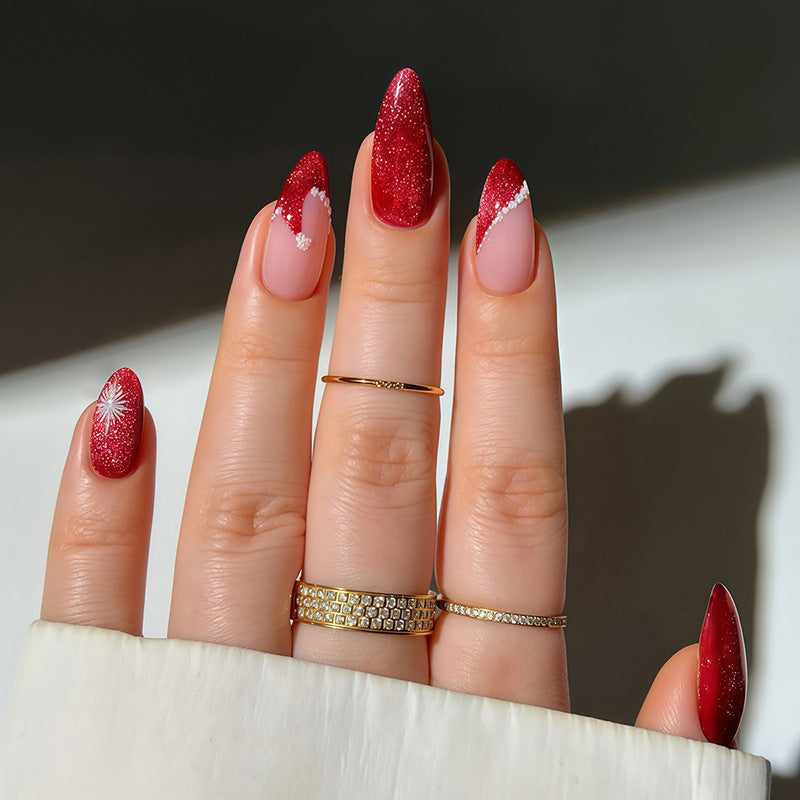 Glamouröse Glitzer-Stiletto Press-On Nägel Brehn