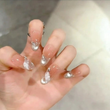 Elegante Glitter Tipps Acrylnagelerweiterungen