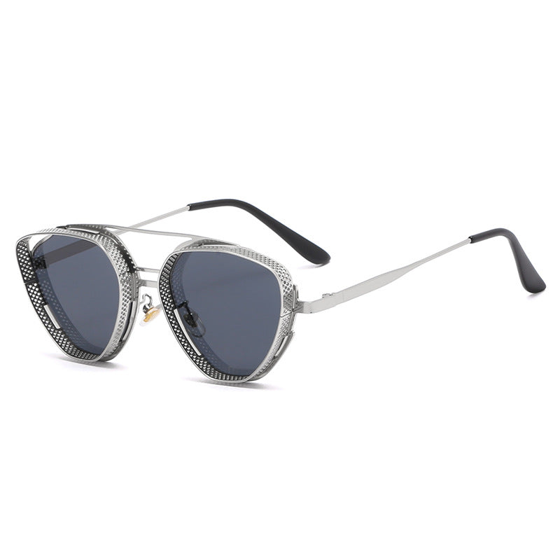 Damen extravagante Sonnenbrille im modernen Polygon-Design Brehn