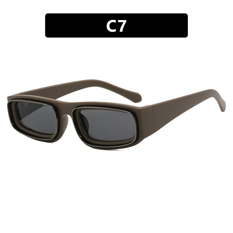 Damen trendige rechteckige Sonnenbrille mit elegantem Farbenspiel Brehn
