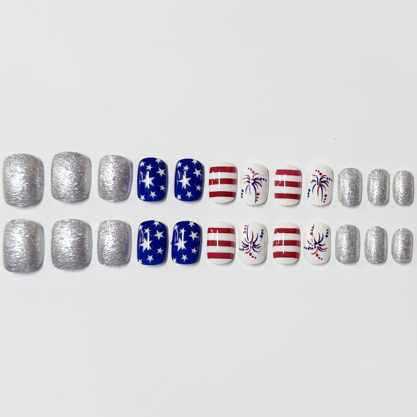 Patriotisches Themen-Press-On-Nagelkunst-Set Brehn