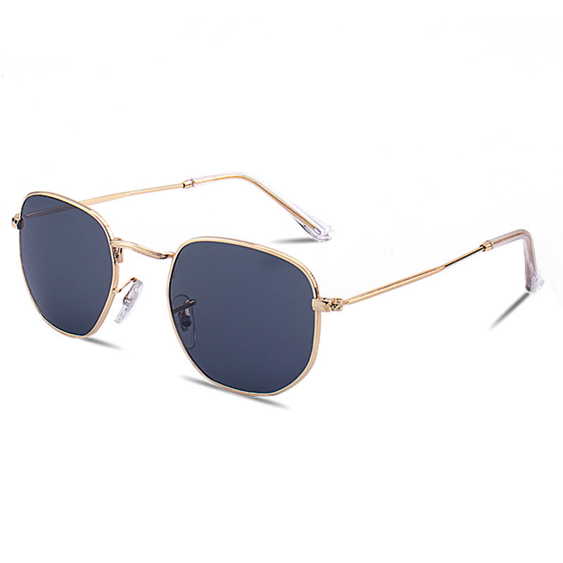 Damen modische geometrische Sonnenbrille mit robustem Metallrahmen Brehn