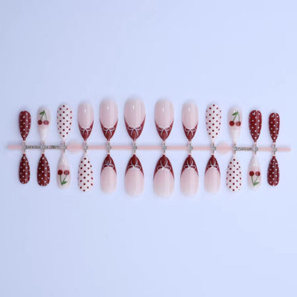 Kirschblüten-inspiriertes Press-On-Nagelkunst-Set