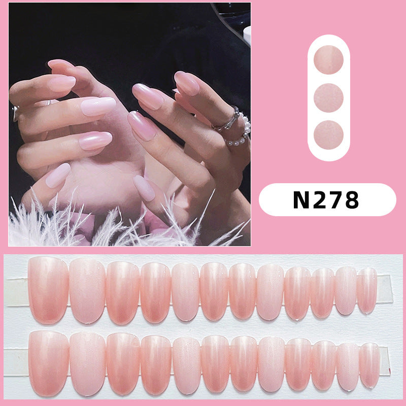 Glänzendes French Tip Press-On Nails Set