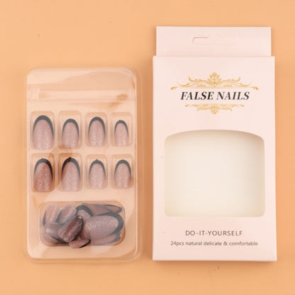 Glamouröse Glitzer Französische Spitzen Nagelverstärkungen Brehn