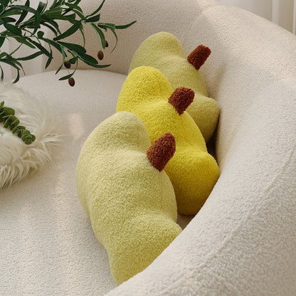 Nierenförmiges Dekokissen aus Bouclé‑Teddy mit weicher Polyesterfüllung Brehn