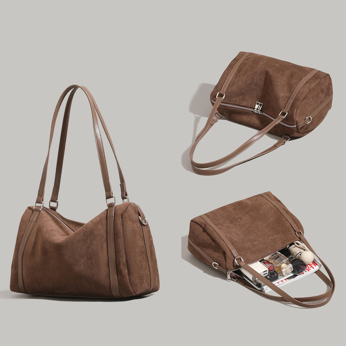 Weiche Wildleder-Schultertasche Brehn