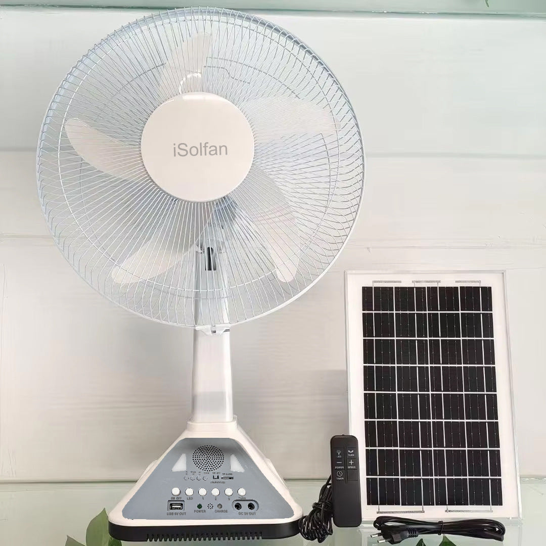 Damen tragbarer Solarbetriebener Ventilator mit Fernbedienung und USB-Anschluss Brehn