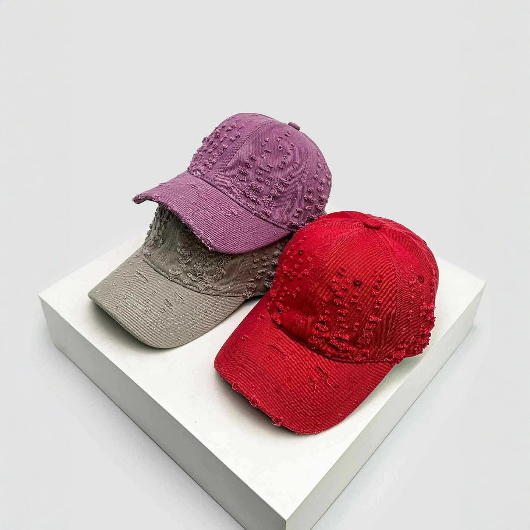 Damen Distressed Texturiertes Baseball Cap Brehn