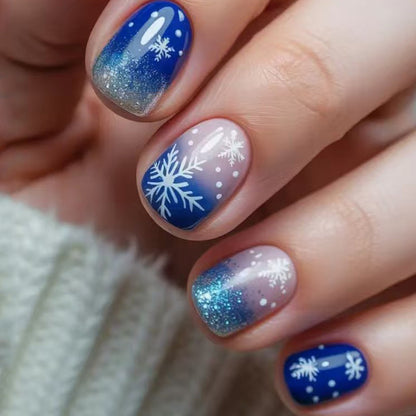 Winter-Themen Schneeflocken Nagelkunst Brehn