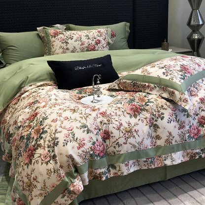 Luxuriöses Baumwollsatin-Bettwäsche-Set mit Tier-Toile-Motiv und Satinkante