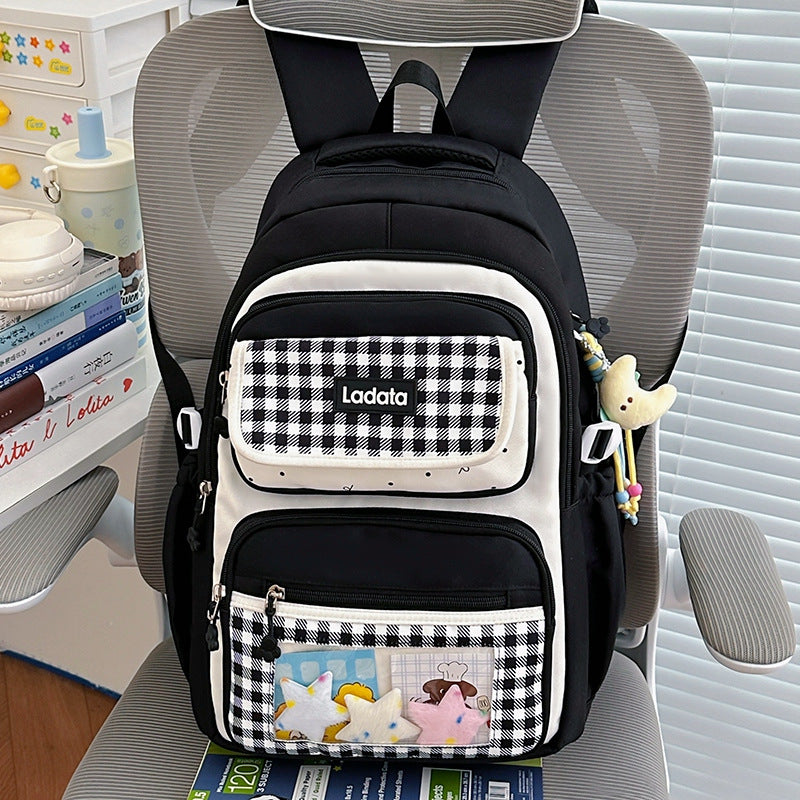 Verspielt Gingham-Muster Rucksack