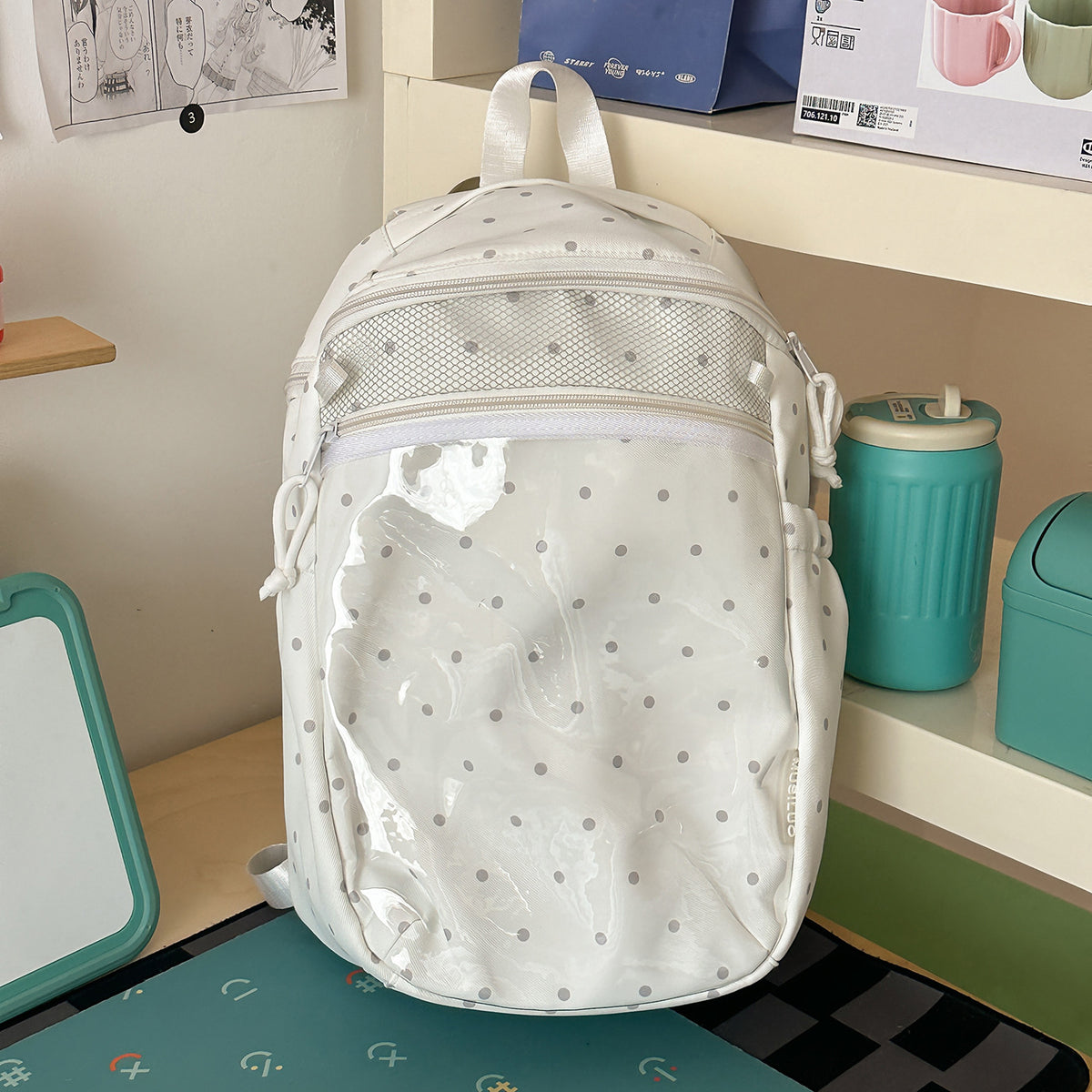 Transparenter Punktmuster-Rucksack Brehn