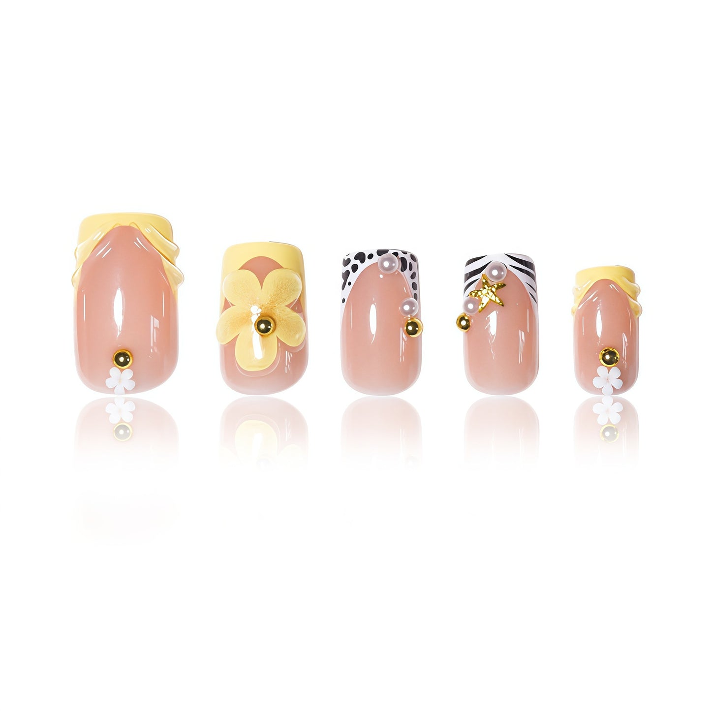 Floral Design Press-On Nail Extensions Brehn