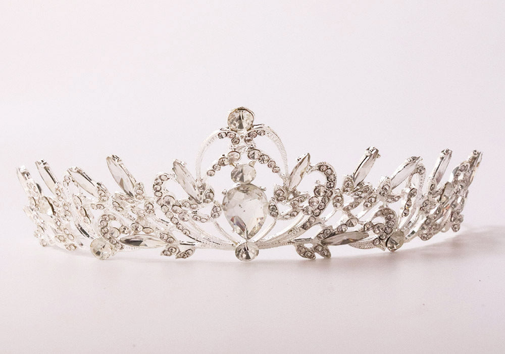 Damen Elegante Haarreif mit floralen Verzierungen und Strasssteinen Brehn