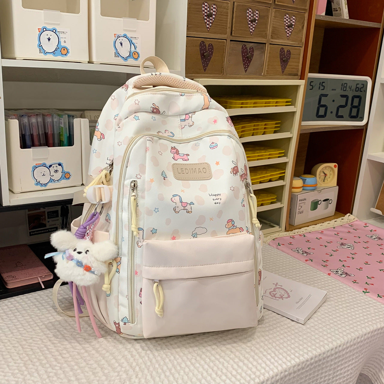 Verspielt Cartoon-Print Rucksack