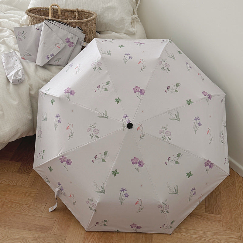 Damen Faltbarer Regenschirm mit elegantem Blumendesign Brehn