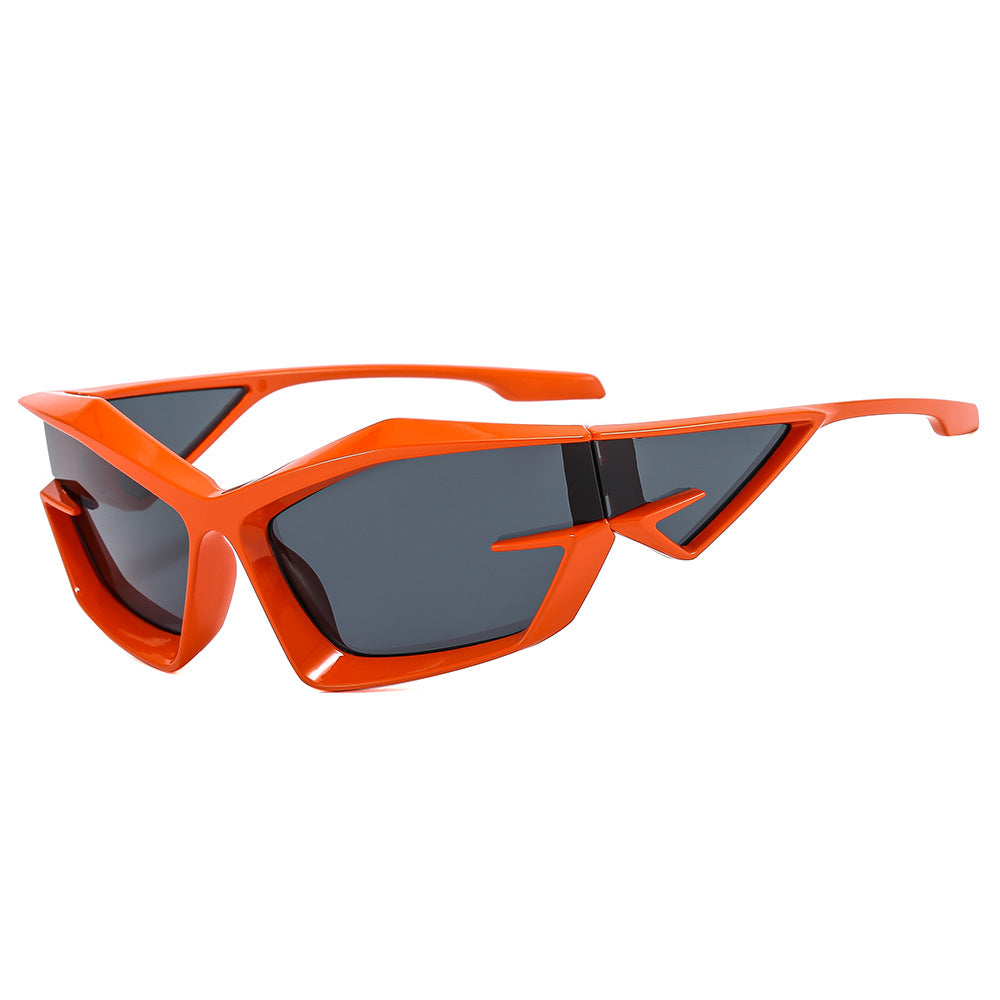 Damen futuristische Sonnenbrille mit einzigartigem Polygon-Design Brehn