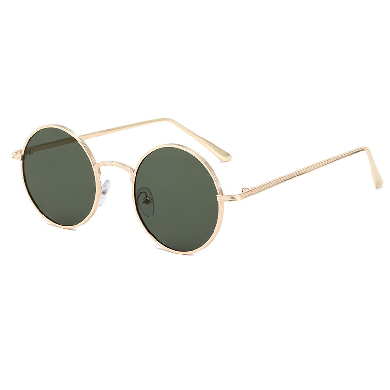 Damen modische Brille mit runden Gläsern und feinem Metallrahmen Brehn