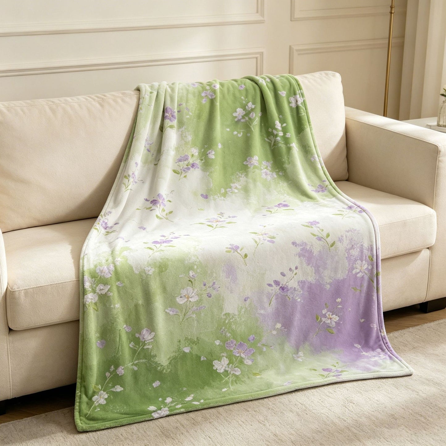 Blumenmuster Fleece-Wohndecke