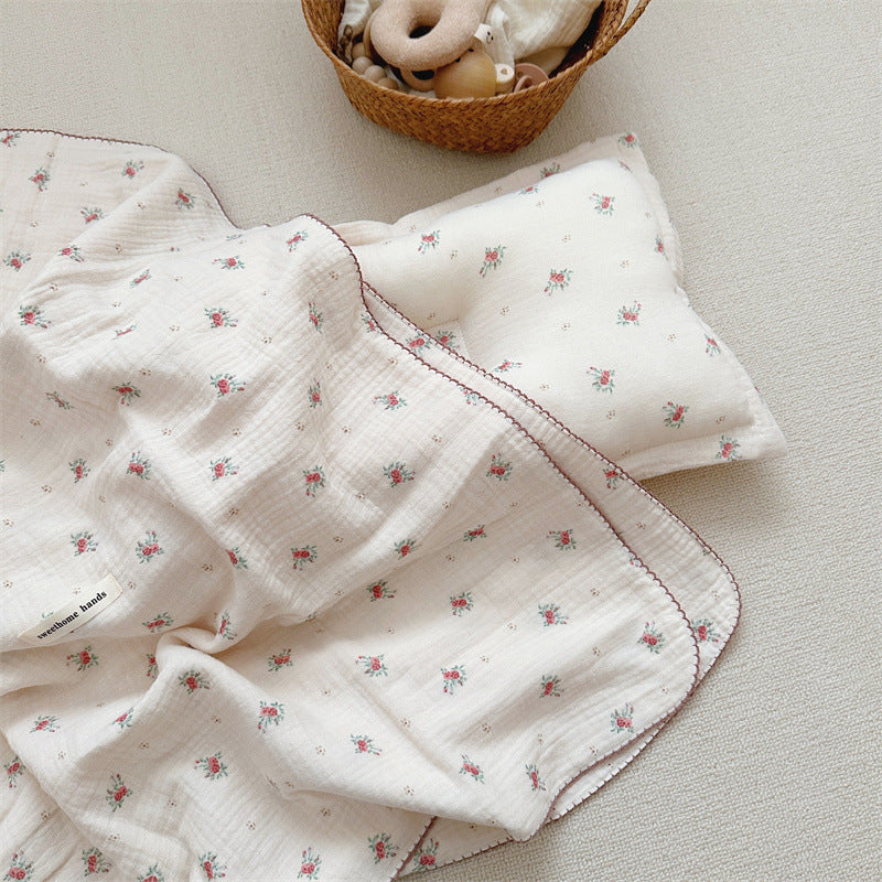 Unisex kuschelige Musselin-Decke mit elegantem floralen Muster Brehn