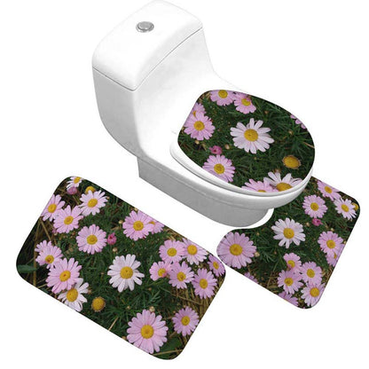 Blumenmuster Toilettenteppich Set