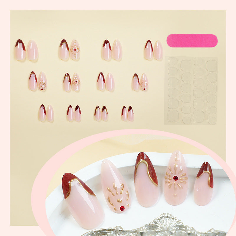 Premium Künstlerische Vollabdeckung Press-On Nagelset Brehn