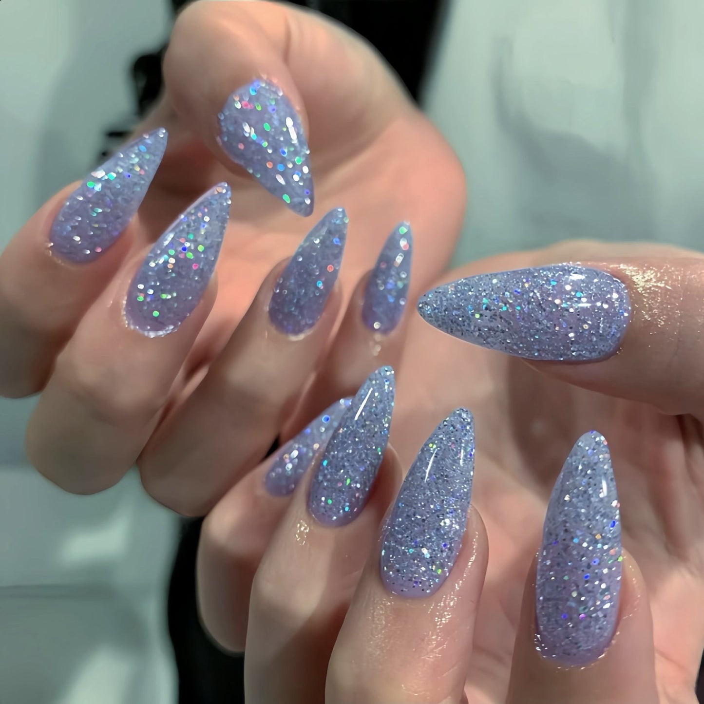 Glamouröse Glitzernde Stiletto Nagel Tipps Brehn