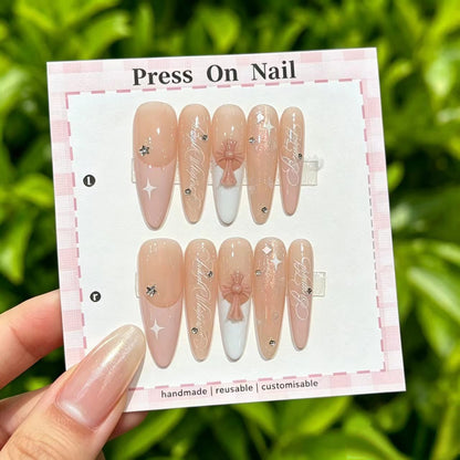 Anpassbare Glitter-Akzent Press-On Nägel