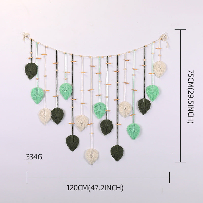 Makramee Wanddeko mit Blätterdesign Brehn
