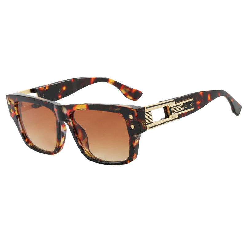 Damen modische quadratische Sonnenbrille mit eleganter goldener Zierstruktur Brehn