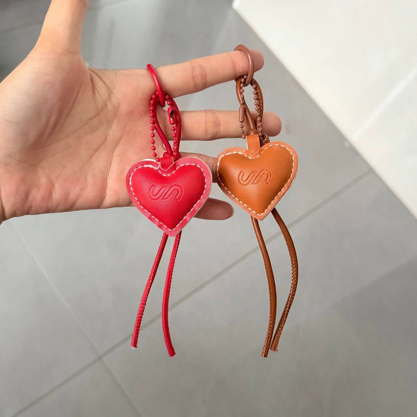 Leder Herz Charm Schlüsselanhänger Brehn