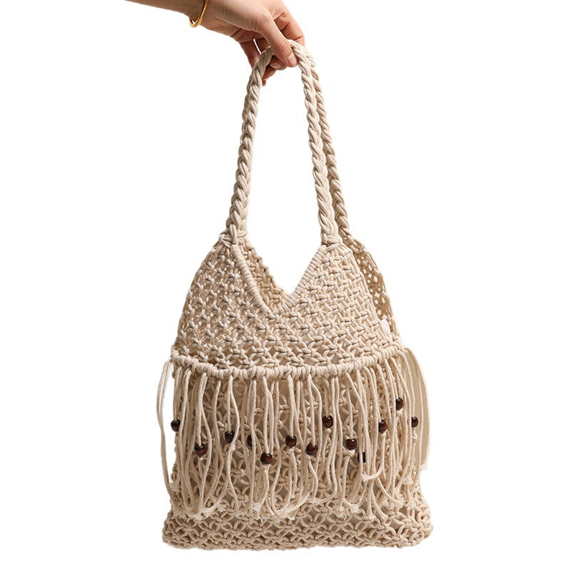 Gehäkelte Strandtasche mit Fransigen Details Brehn