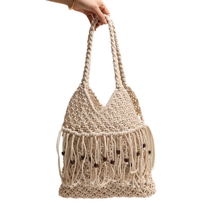 Gehäkelte Strandtasche mit Fransigen Details Brehn