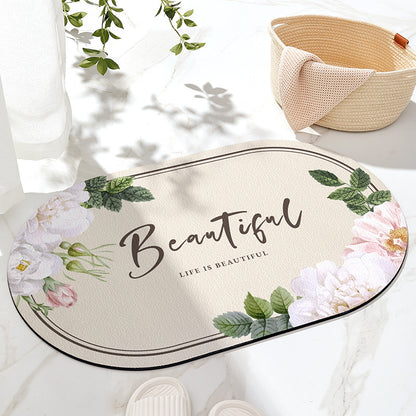 Florale inspirierende Badematte
