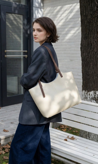 Strukturierte genarbte Leder Schultertasche