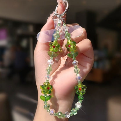 Blumige Perlen-Handykette Brehn