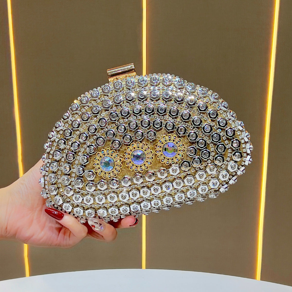 Glamouröse Strass Abendtasche