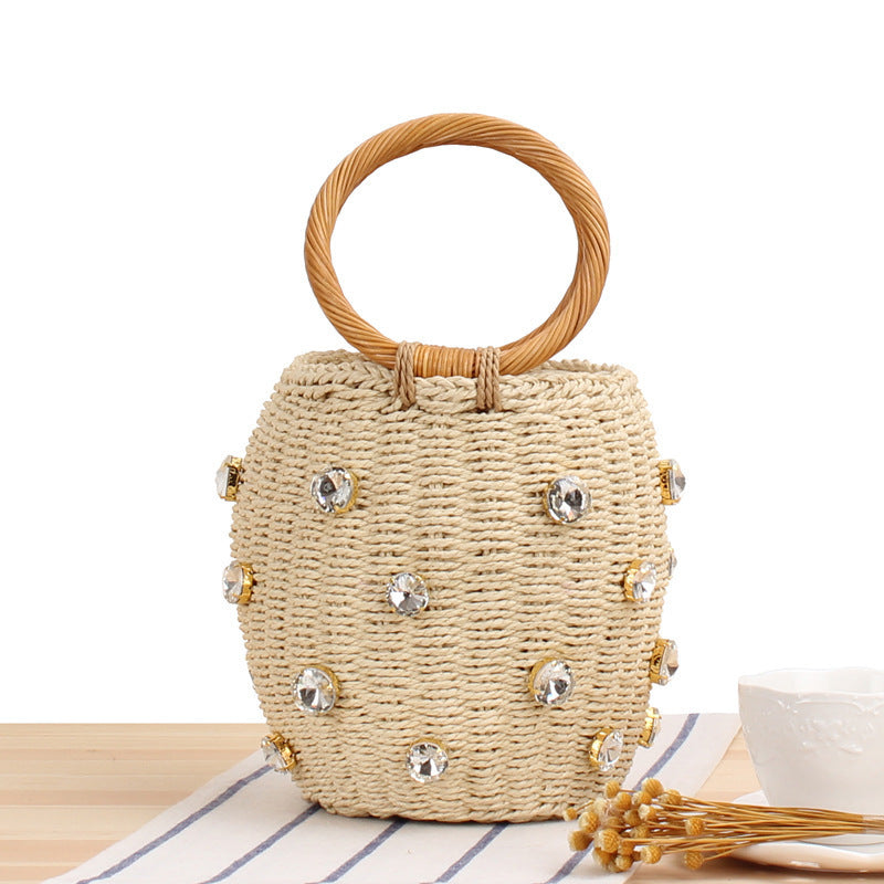Modische Korbtasche mit Glitzernden Details Brehn