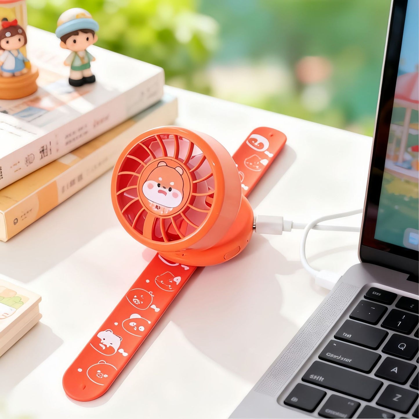 Damen Tragbarer Handventilator mit niedlichem Tierdesign und USB-Ladefunktion Brehn