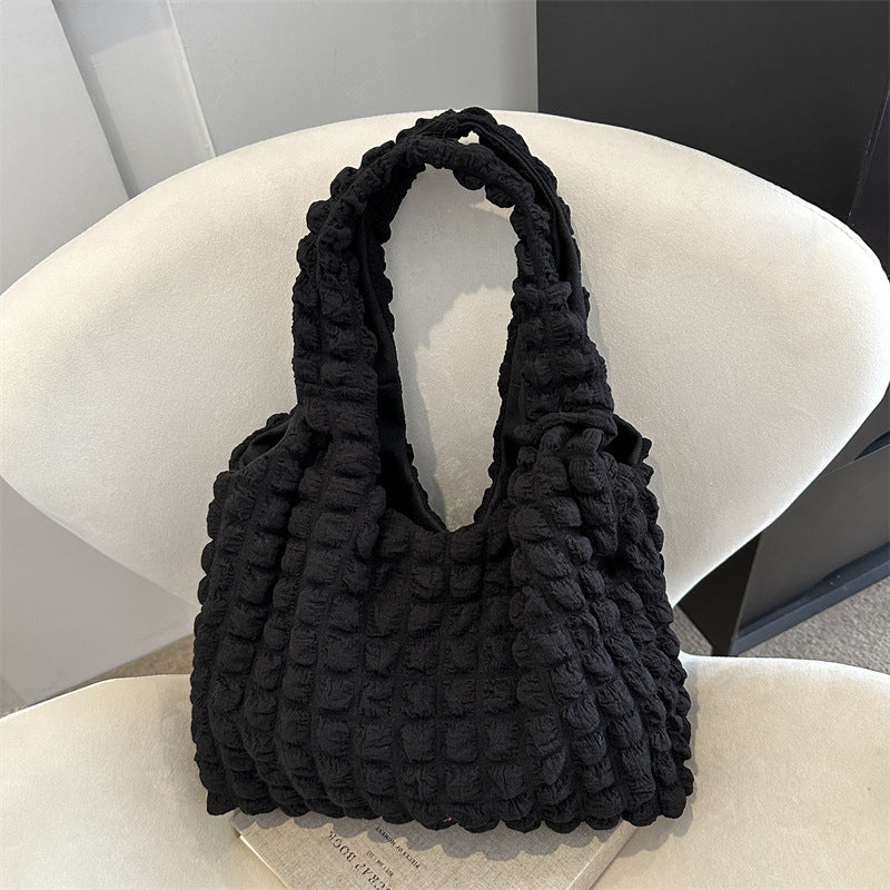 Texturierte Strick-Hobo-Tasche
