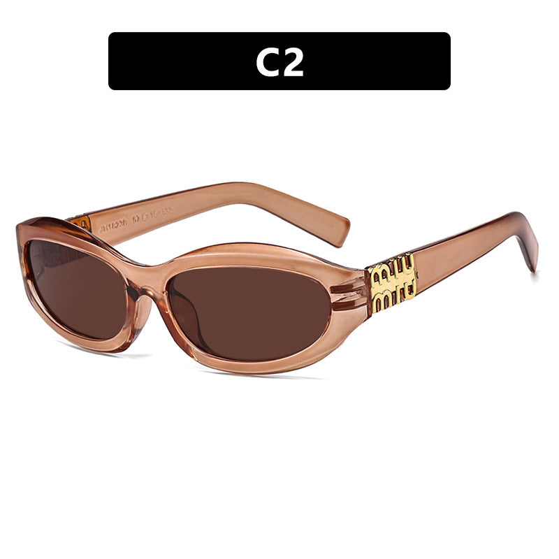 Damen modische Sonnenbrille im geschwungenen Design mit luxuriösen Details Brehn