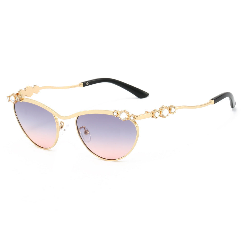 Damen Cat-Eye Sonnenbrille mit funkelndem Steinbesatz Brehn