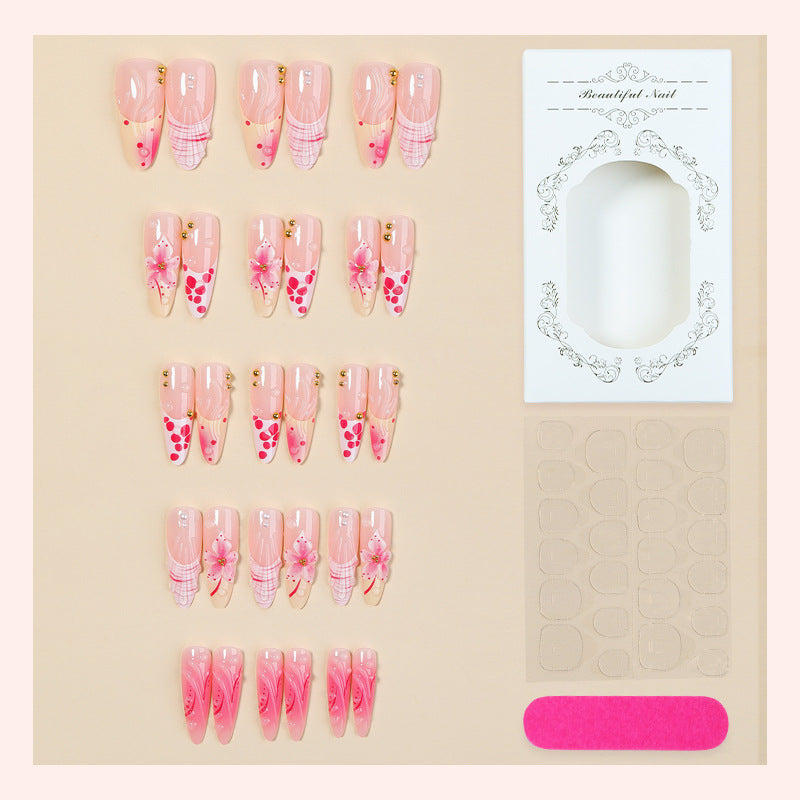 Künstlerisches Floral Inspiriertes Press-On Nagelset Brehn