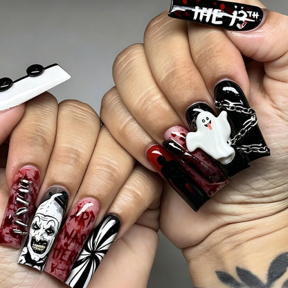 Halloween Kunstnagelset mit gruseligen Motiven und extravaganten Designs Brehn